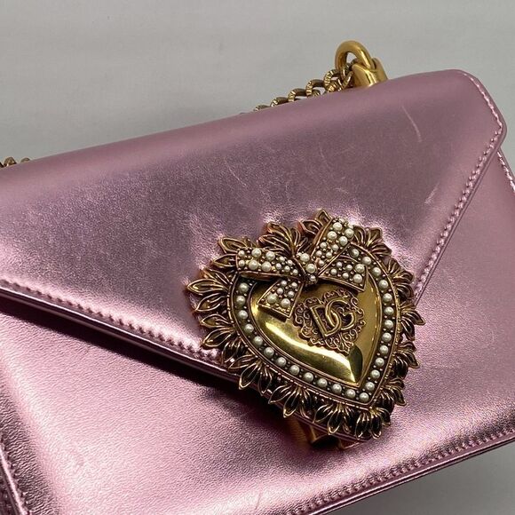 Dolce & Gabbana Devotion metallic leather shoulder bag - Picture 7 of 16